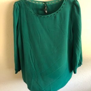 Green J. Crew shirt 100% silk